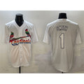 St. Louis Cardinals #1 Ozzie Smith White BFRAILEY Cool Base Stitched Jersey