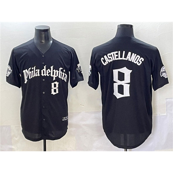 Philadelphia Phillies #8 Nick Castellanos Green BFRAILEY With Patch Stitched Cool Base Jersey