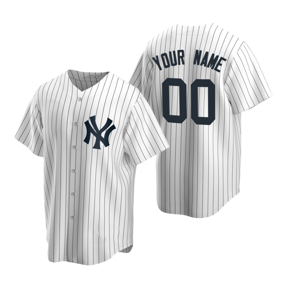 Custom New York Yankees White BFRAILEY Stitched Cool Base Home Jersey