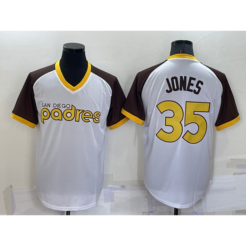 San Diego Padres #35 Randy Jones White BFRAILEY Stitched Cooperstown Cool Base Jersey