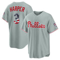 Philadelphia Phillies #3 Bryce Harper USA 250 Fourth of July Road Stadium Jersey - Gray BFRAILEY