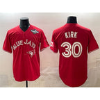 Toronto Blue Jays #30 Alejandro Kirk Red BFRAILEY 2025 World Series Cool Base Stitched Jersey 2