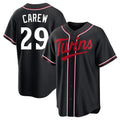 Minnesota Twins #29 Rod Carew Player Black BFRAILEYFashion Out Home Limited Stitched Jerseys