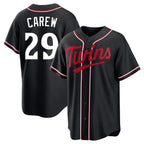 Minnesota Twins #29 Rod Carew Player Black BFRAILEYFashion Out Home Limited Stitched Jerseys