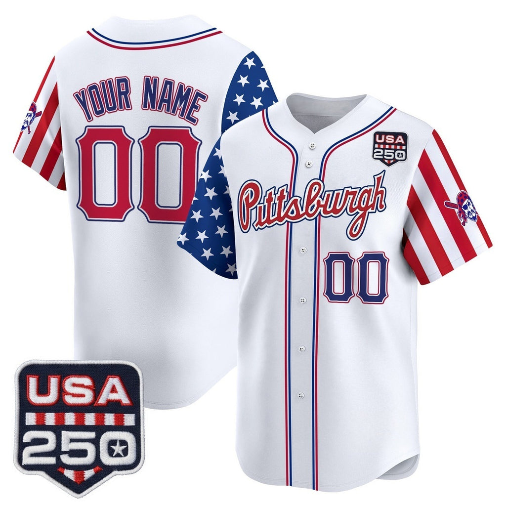 Custom Pittsburgh Pirates America 250 Edition Vapor Premier Limited White BFRAILEY Stitched Jerseys