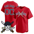 Custom Boston Red Sox x One Piece Red BFRAILEY Zoro Patch Vapor Premier Limited Jersey - Stitched