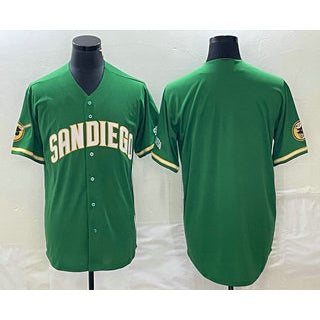 San Diego Padres Blank Green BFRAILEY Cool Base Stitched Jersey