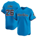 Miami Marlins #26 Janson Junk Player Blue BFRAILEY Home Limited Stitched Jerseys