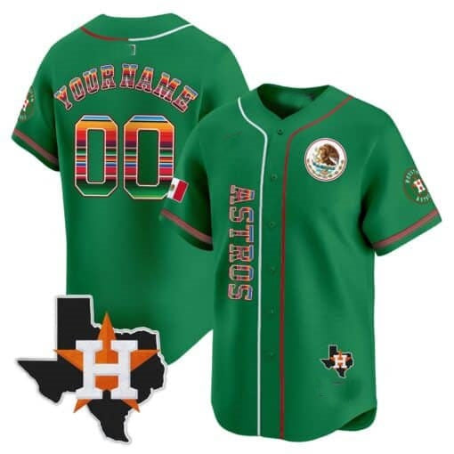 Custom Houston Astros Mexico Vapor Premier Limited Jersey V4 ¨C Green BFRAILEY