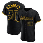 Miami Marlins #50 Agustin Ramirez Player Black BFRAILEY Snake Skin City Home Limited Elite Stitched Jerseys