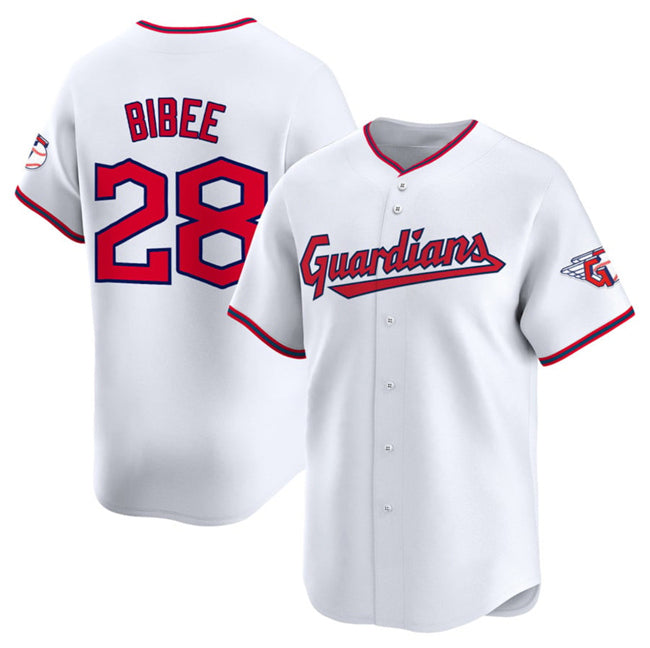 Cleveland Guardians #28 Tanner Bibee White BFRAILEY Home Limited Stitched Jersey