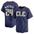 Cleveland Guardians #24 Triston McKenzie Player Navy BFRAILEY City Connect Limited Home Stitched Jerseys
