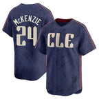 Cleveland Guardians #24 Triston McKenzie Player Navy BFRAILEY City Connect Limited Home Stitched Jerseys