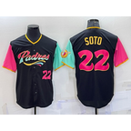 San Diego Padres #22 Juan Soto Number Black BFRAILEY 2022 City Connect Cool Base Stitched Jersey