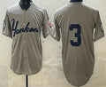 New York Yankees #3 Babe Ruth Grey BFRAILEY Without Name Limited Jersey