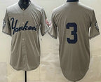 New York Yankees #3 Babe Ruth Grey BFRAILEY Without Name Limited Jersey