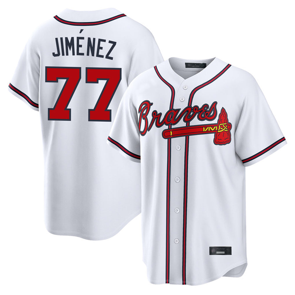 Atlanta Braves #77 Joe Jimenez Player White BFRAILEY Home Game Stitched Jerseys