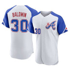 Atlanta Braves #30 Drake Baldwin Player White BFRAILEY City Connect Limited Elite Home Game Stitched Jerseys