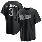 Minnesota Twins #3 Harmon Killebrew Player Black BFRAILEYHome Game Stitched Jerseys