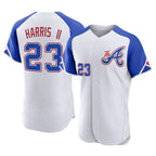 Atlanta Braves #23 Michael Harris II Player White BFRAILEY City Connect Limited Elite Home Game Stitched Jerseys