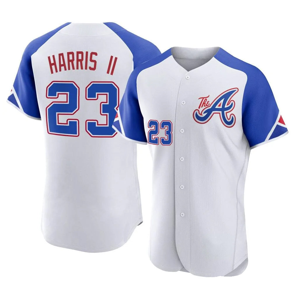 Atlanta Braves #23 Michael Harris II Player White BFRAILEY City Connect Limited Elite Home Game Stitched Jerseys