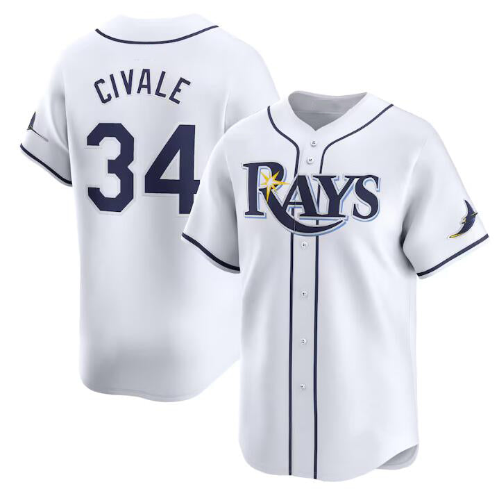 Tampa Bay Rays #34 aron Civale White BFRAILEY Home Limited Stitched Jersey