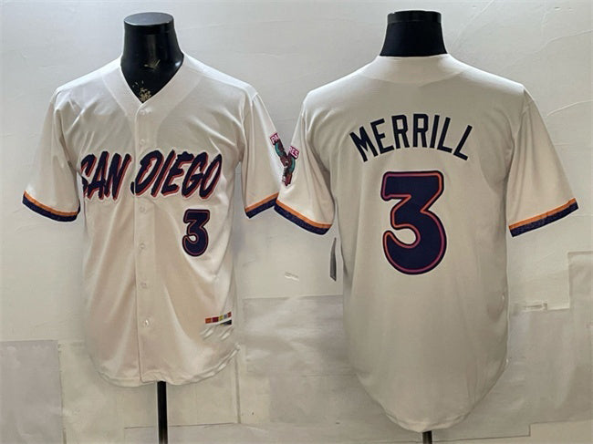 San Diego Padres #3 Jackson Merrill Cream BFRAILEY 2026 City Connect Stadium Stitched Jersey