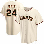 San Francisco Giants #24 Willie Mays Cream BFRAILEY Cool Base Stitched Jersey