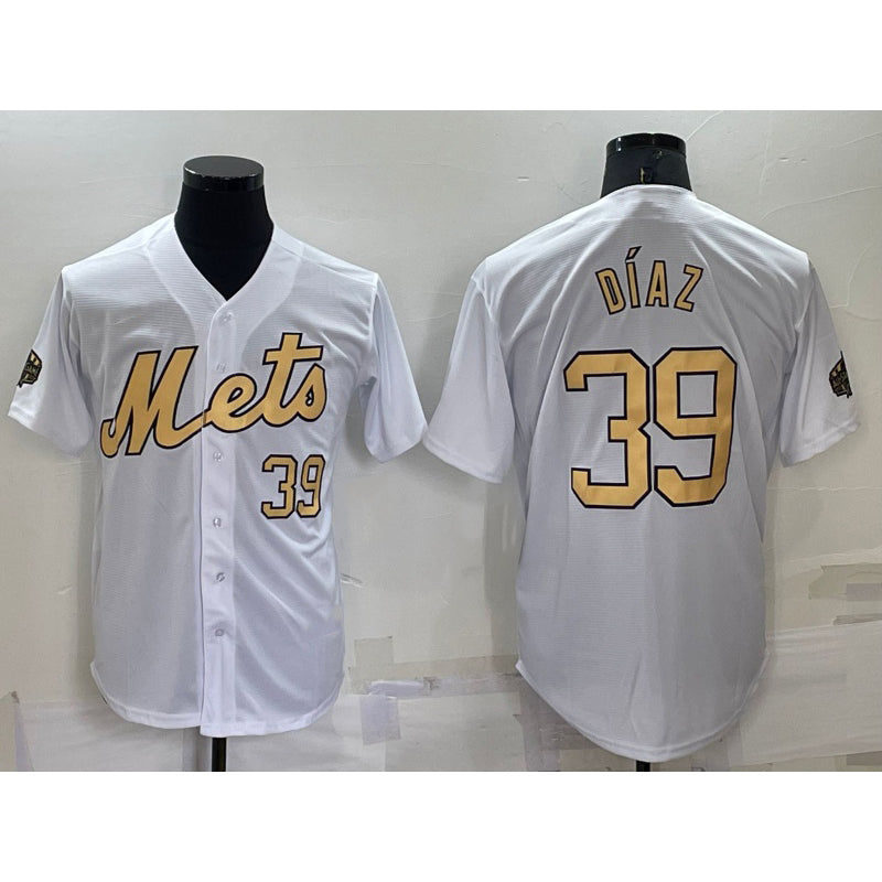 New York Mets #39 Edwin Diaz Number White BFRAILEY 2022 All Star Stitched Cool Base Jersey