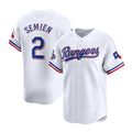 Texas Rangers #2 Marcus Semien White BFRAILEY 2023 World Series Champions Stitched Jersey