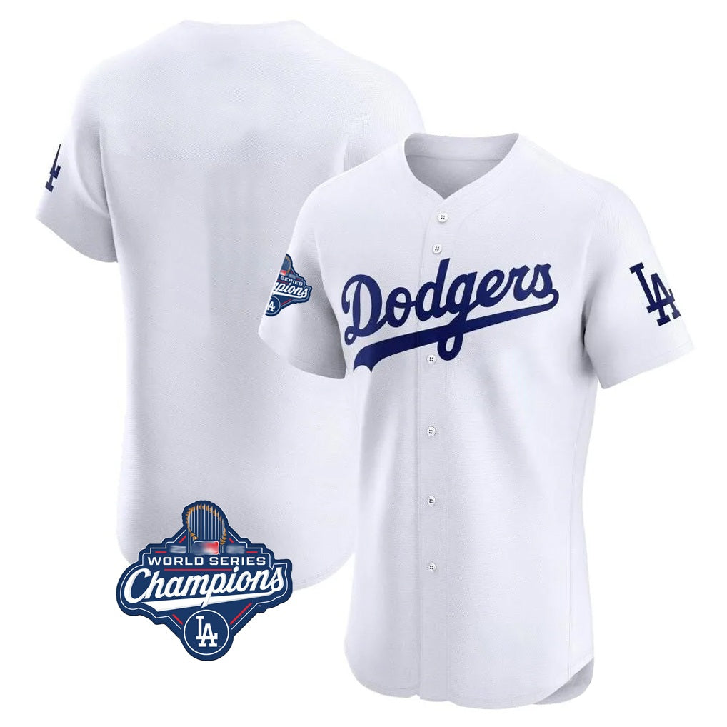 Los Angeles Dodgers Blank Player White BFRAILEY Limited Elite Home World Series Meet Stitched Jerseys