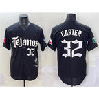 Texas Rangers #32 Evan Carter Black BFRAILEY Mexico 2025 Vapor Premier Limited Stitched Jersey