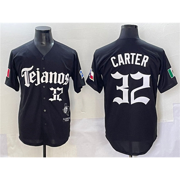 Texas Rangers #32 Evan Carter Black BFRAILEY Mexico 2025 Vapor Premier Limited Stitched Jersey