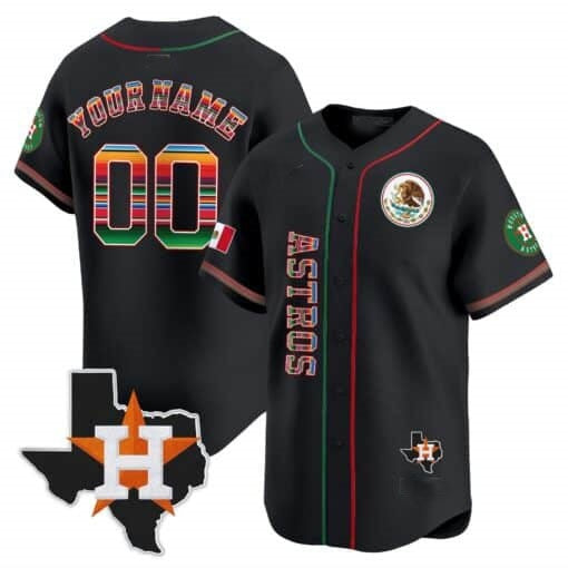 Custom Houston Astros Mexico Vapor Premier Limited Jersey V4 ¨C Black BFRAILEY