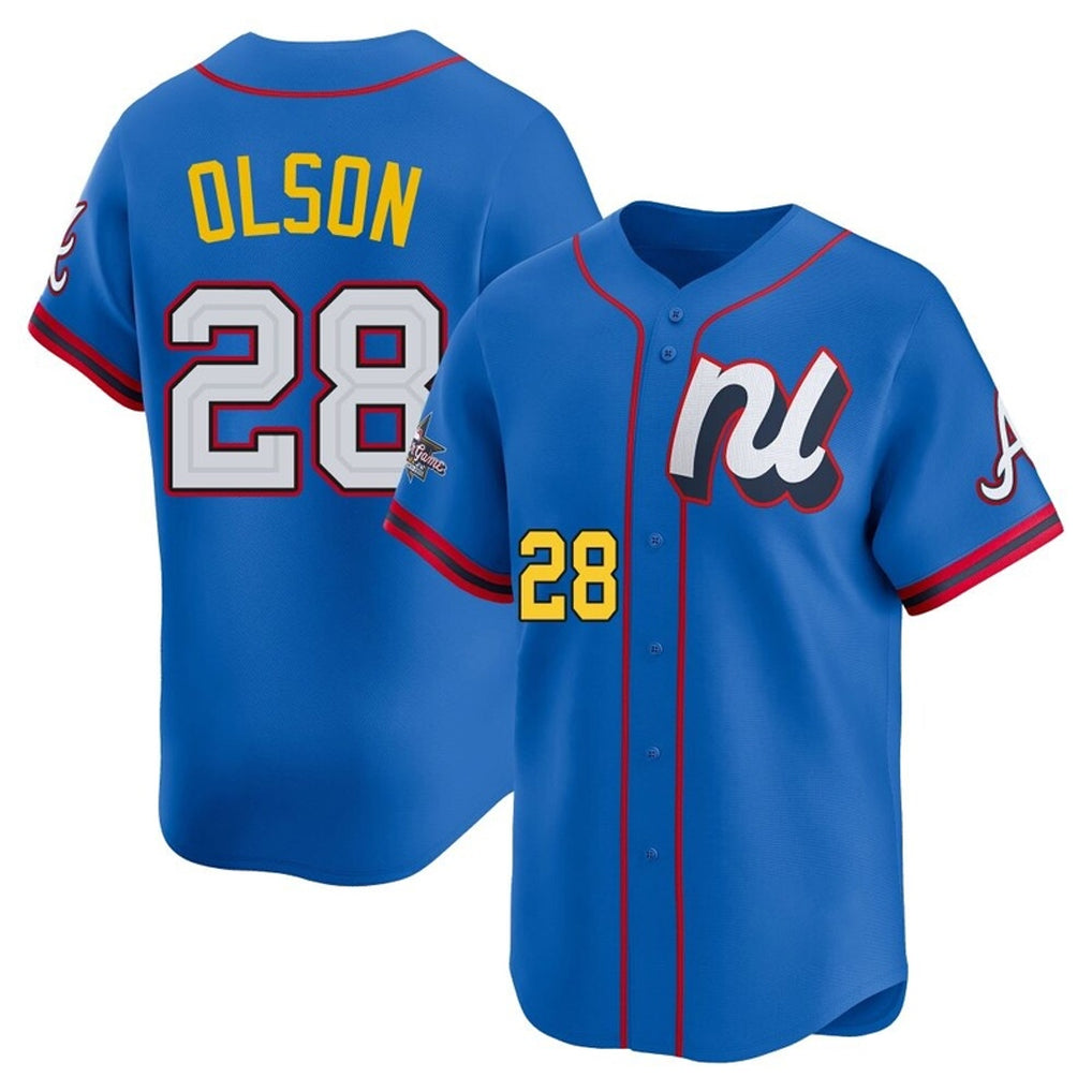Atlanta Braves #28 Matt Olson Player Royal BFRAILEY National League All-Star Edition Game Stitched Jerseys