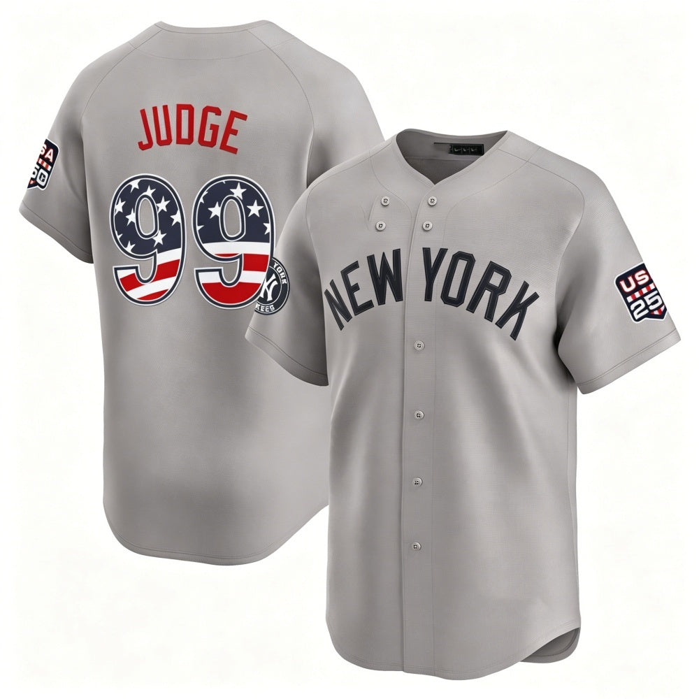 New York Yankees #99 Aaron Judge Gray BFRAILEY USA 250 Fourth of July Limited Stitched Jersey