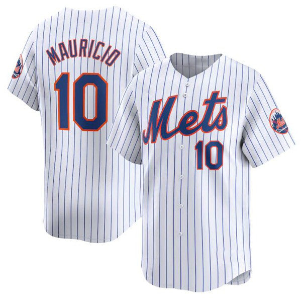 New York Mets #10 Ronny Mauricio White BFRAILEY 2024 Home Limited Stitched Jersey