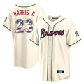 Atlanta Braves #23 Michael Harris II Player Cream BFRAILEY USA 250 Fourth Of July Limited Home Game Stitched Jerseys