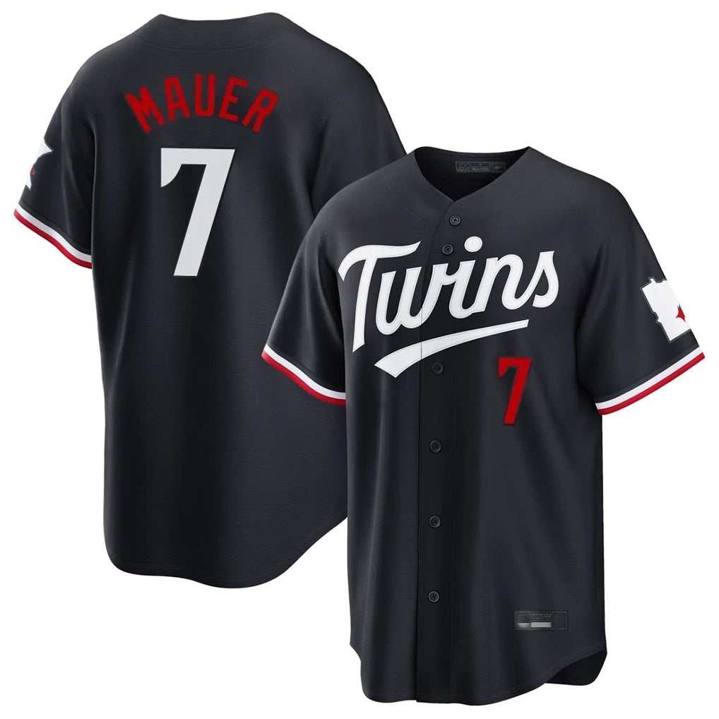 Minnesota Twins #7 Joe Mauer Player Navy BFRAILEYHome Game Stitched Jerseys