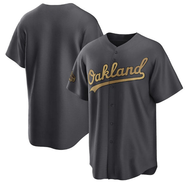 Oakland Athletics Blank Charcoal BFRAILEY 2022 All-Star Cool Base Stitched Jersey