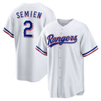 Texas Rangers #2 Marcus Semien White BFRAILEY Home Replica Player Jersey