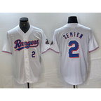 Texas Rangers #2 Marcus Semien Number White BFRAILEY 2023 World Series Champions Cool Base Jersey 2