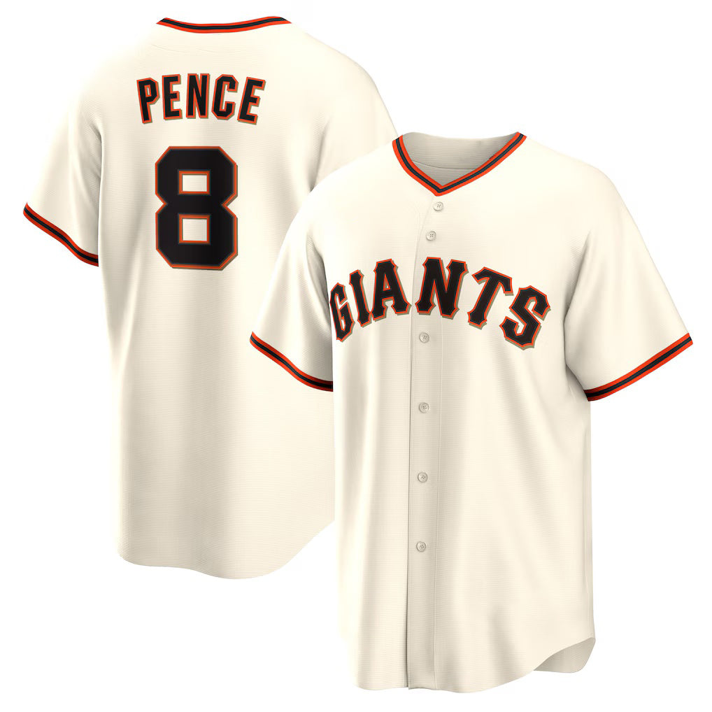 San Francisco Giants #8 Hunter Pence Cream BFRAILEY Home Retired Player Replica Jersey