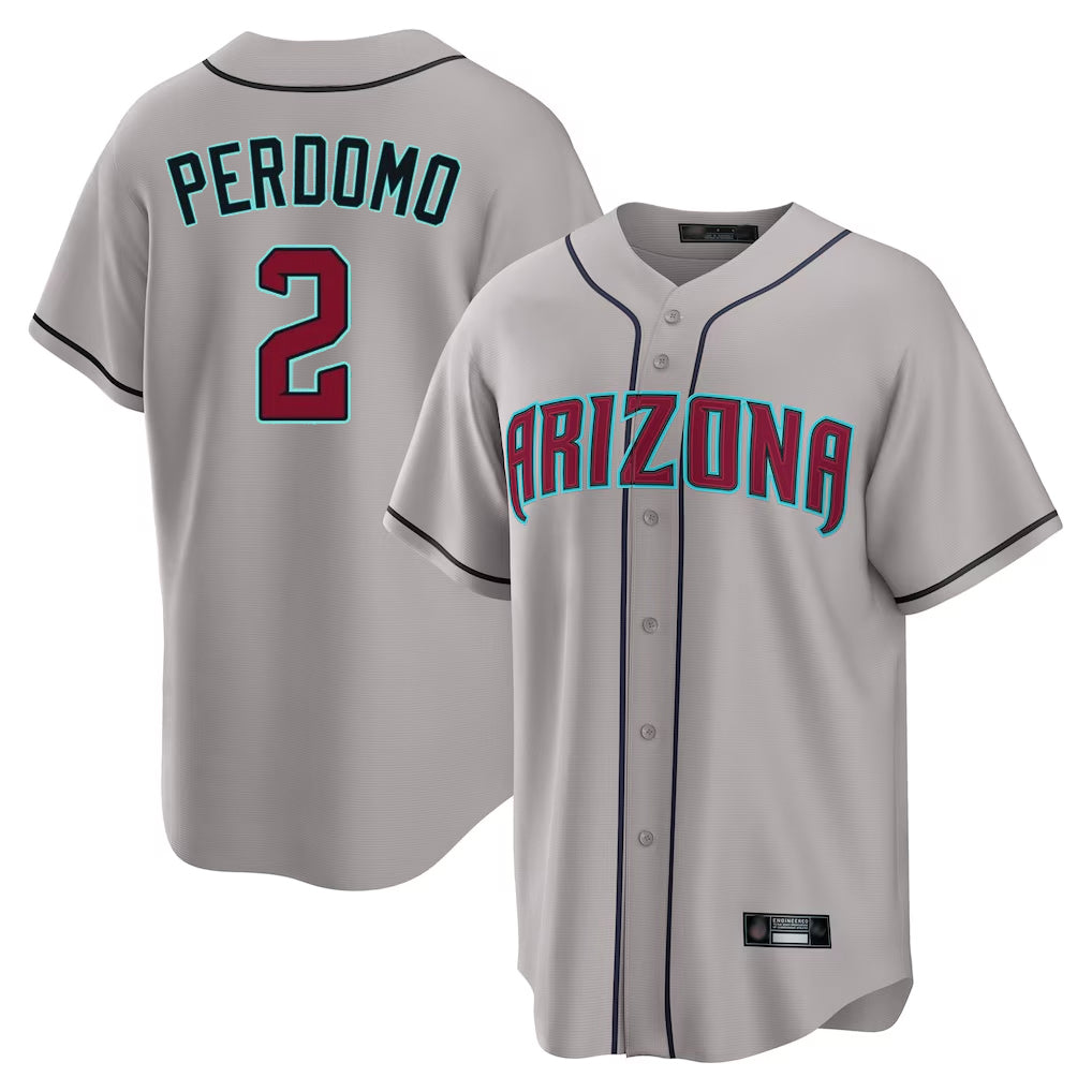 Arizona Diamondbacks #2 Geraldo Perdomo Player Gray BFRAILEY Road Home Game Stitched Jerseys
